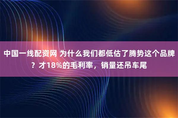 中国一线配资网 为什么我们都低估了腾势这个品牌？才18%的毛利率，销量还吊车尾